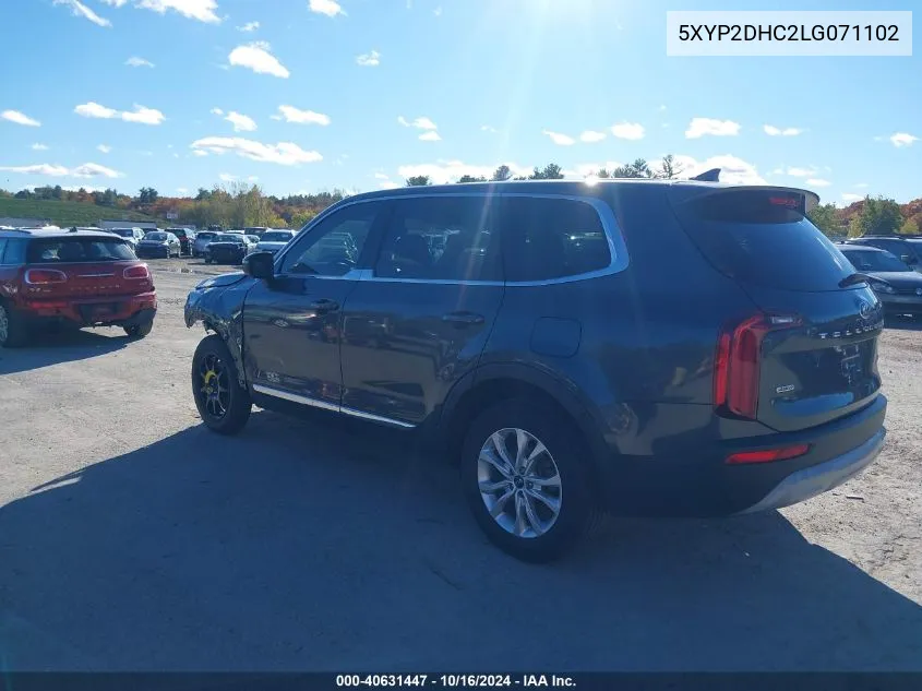 2020 Kia Telluride Lx VIN: 5XYP2DHC2LG071102 Lot: 40631447