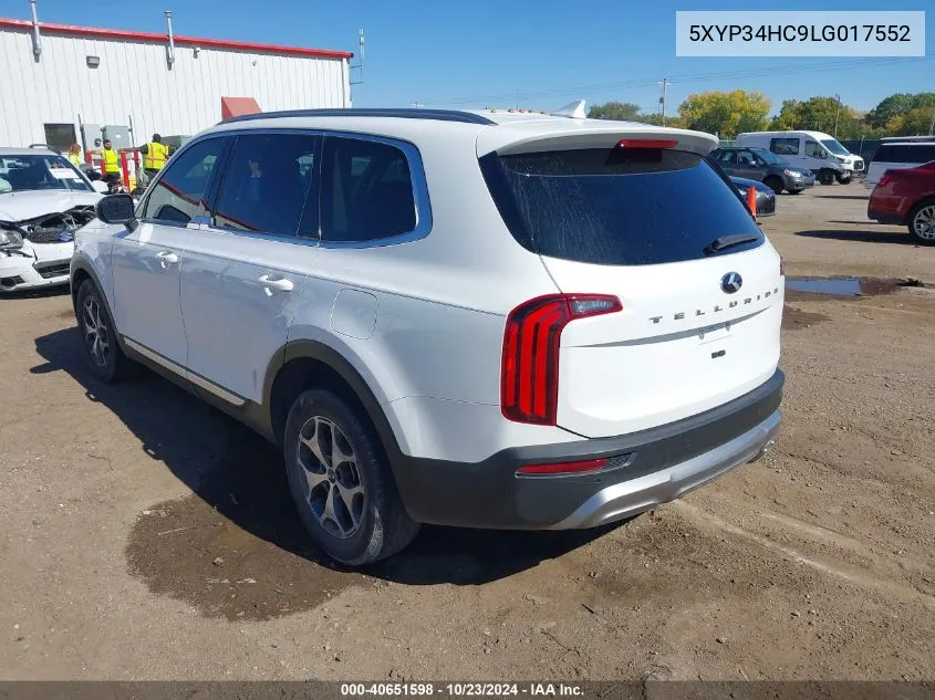 2020 Kia Telluride Ex VIN: 5XYP34HC9LG017552 Lot: 40651598