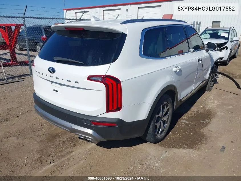 2020 Kia Telluride Ex VIN: 5XYP34HC9LG017552 Lot: 40651598