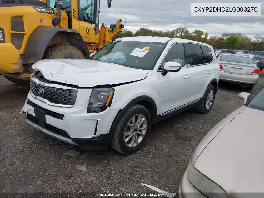 2020 Kia Telluride Lx VIN: 5XYP2DHC2LG003270 Lot: 40846927