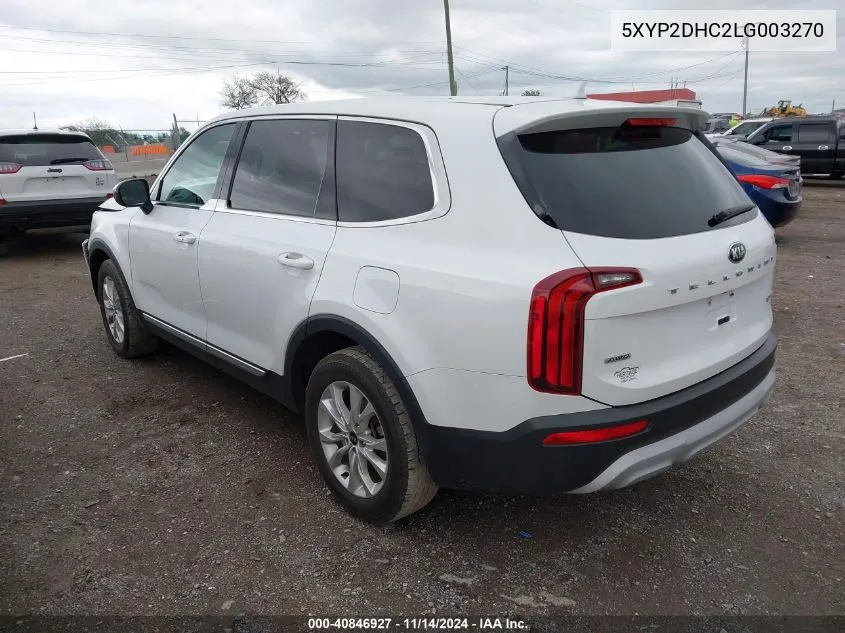 2020 Kia Telluride Lx VIN: 5XYP2DHC2LG003270 Lot: 40846927