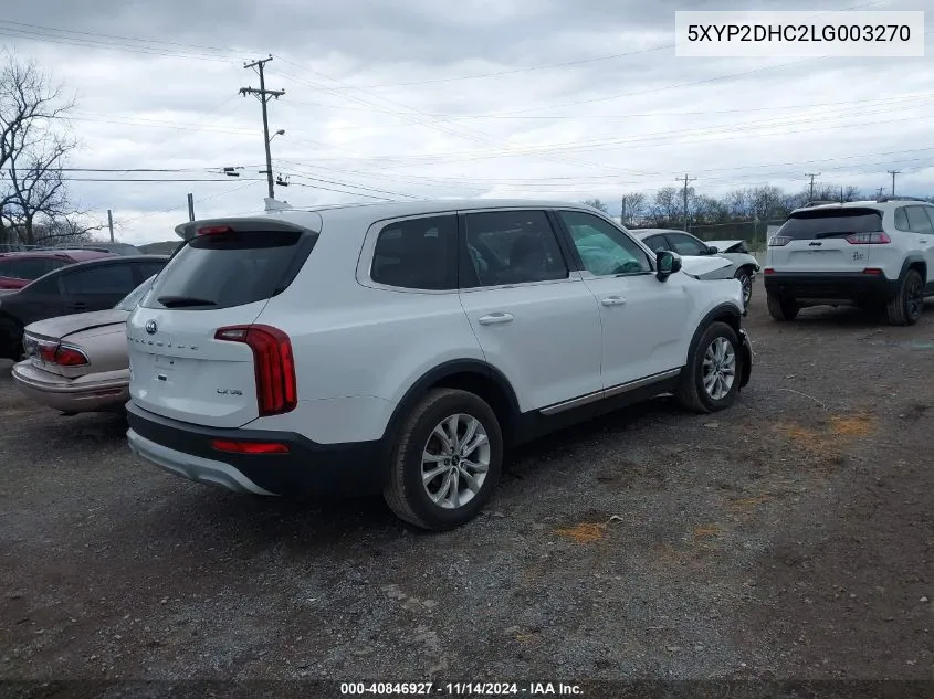 2020 Kia Telluride Lx VIN: 5XYP2DHC2LG003270 Lot: 40846927