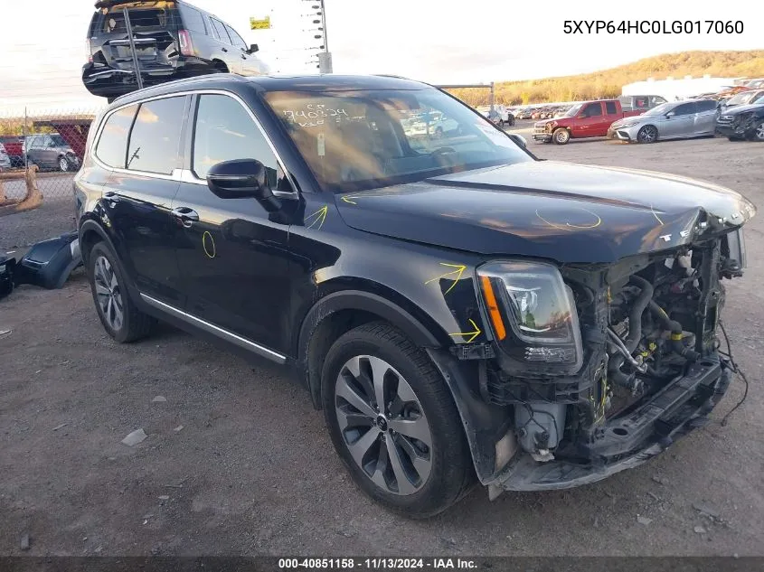 2020 Kia Telluride S VIN: 5XYP64HC0LG017060 Lot: 40851158