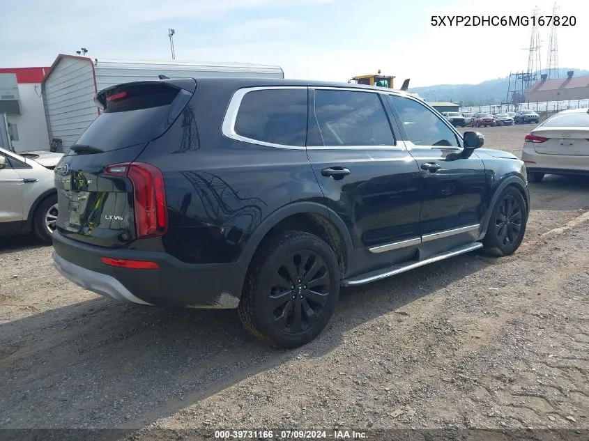 2021 Kia Telluride Lx VIN: 5XYP2DHC6MG167820 Lot: 39731166