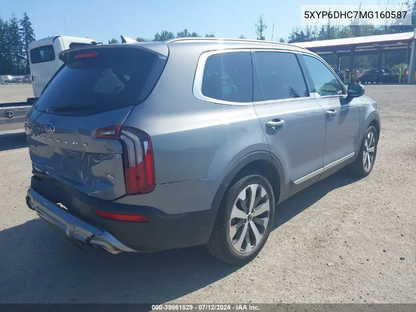 2021 Kia Telluride S VIN: 5XYP6DHC7MG160587 Lot: 39861829