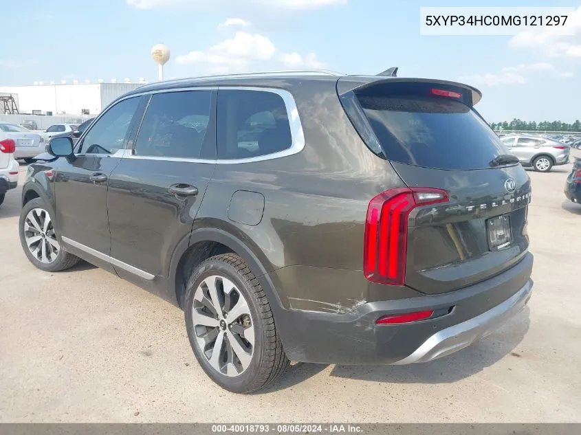 2021 Kia Telluride Ex VIN: 5XYP34HC0MG121297 Lot: 40018793