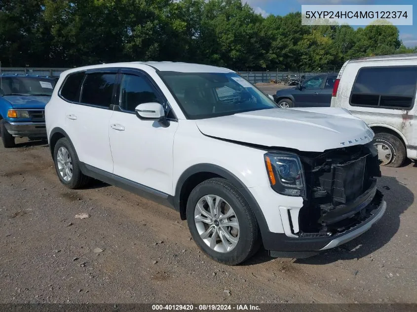 2021 Kia Telluride Lx VIN: 5XYP24HC4MG122374 Lot: 40129420