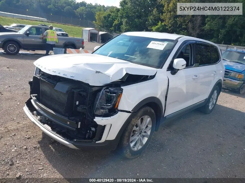 2021 Kia Telluride Lx VIN: 5XYP24HC4MG122374 Lot: 40129420