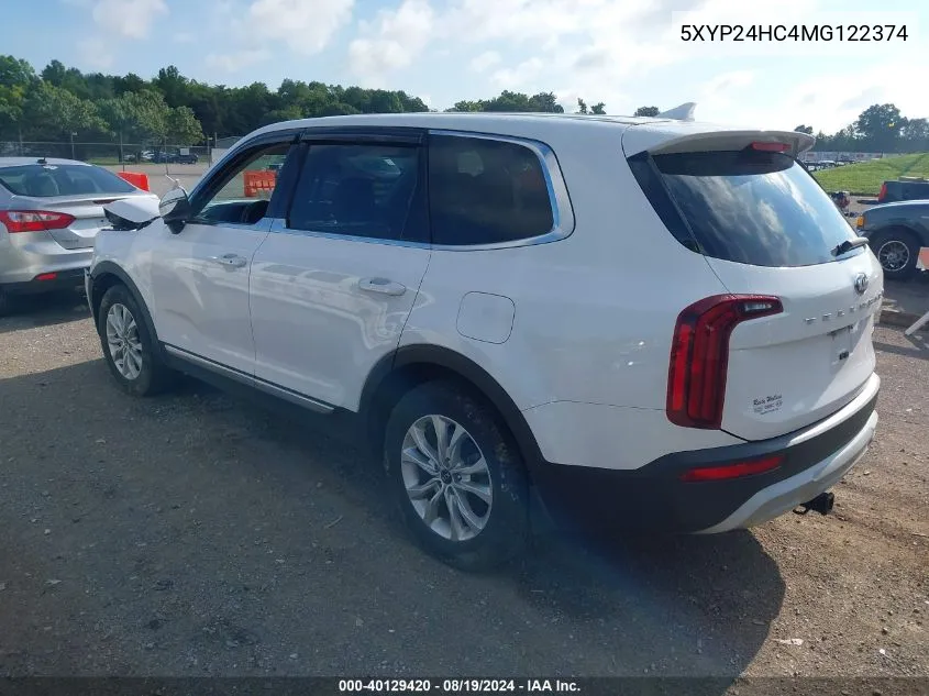 2021 Kia Telluride Lx VIN: 5XYP24HC4MG122374 Lot: 40129420