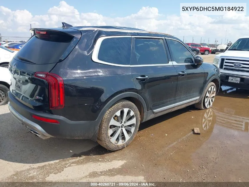 2021 Kia Telluride S VIN: 5XYP6DHC5MG184922 Lot: 40260721