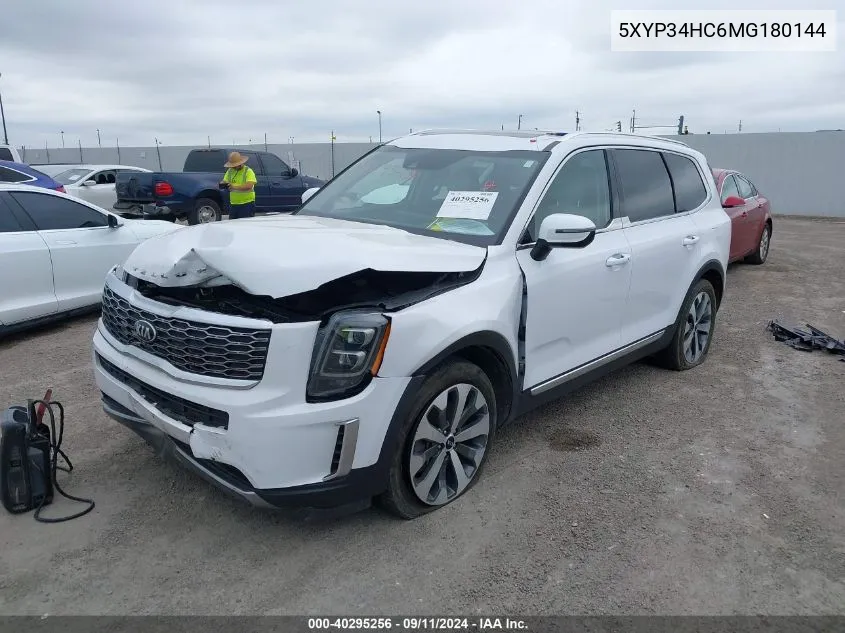 2021 Kia Telluride Ex VIN: 5XYP34HC6MG180144 Lot: 40295256