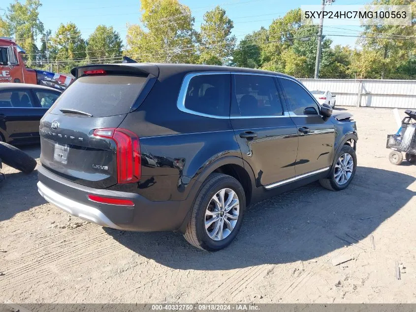 2021 Kia Telluride Lx VIN: 5XYP24HC7MG100563 Lot: 40332750