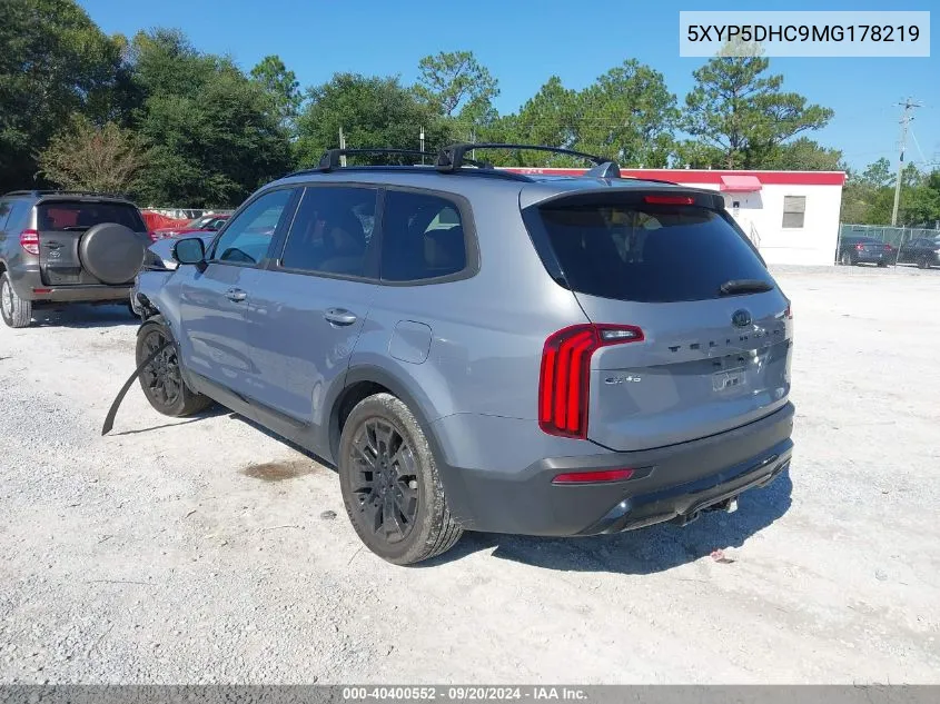 2021 Kia Telluride Sx VIN: 5XYP5DHC9MG178219 Lot: 40400552