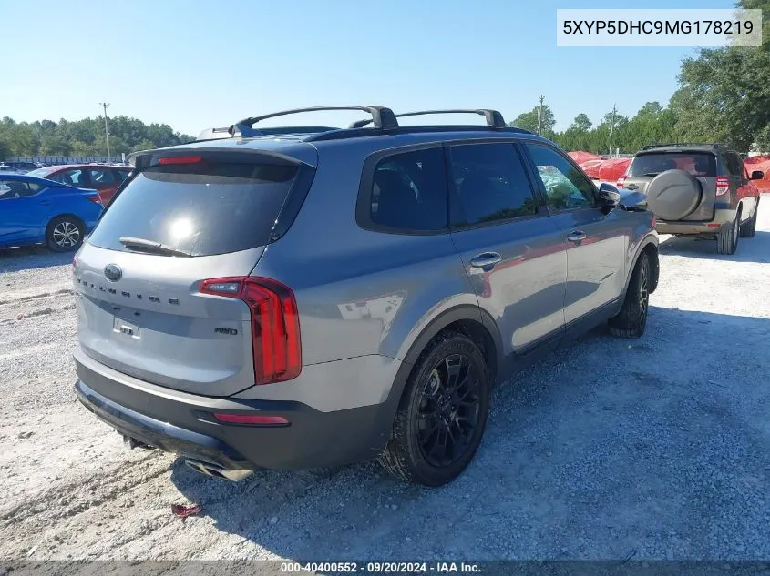 2021 Kia Telluride Sx VIN: 5XYP5DHC9MG178219 Lot: 40400552