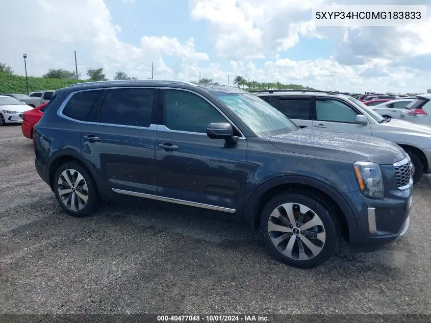 2021 Kia Telluride Ex VIN: 5XYP34HC0MG183833 Lot: 40477048