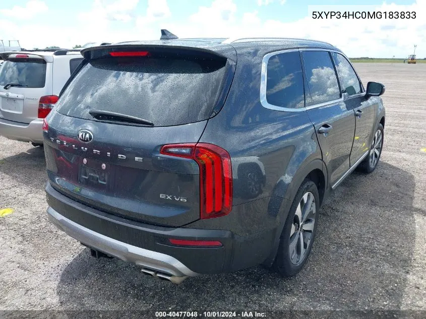 2021 Kia Telluride Ex VIN: 5XYP34HC0MG183833 Lot: 40477048