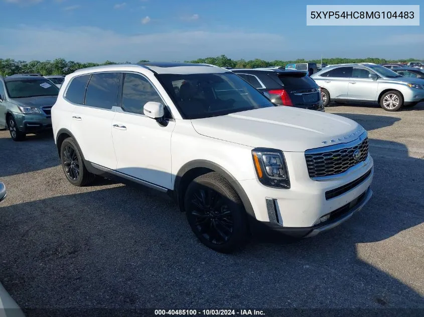 2021 Kia Telluride Sx VIN: 5XYP54HC8MG104483 Lot: 40485100