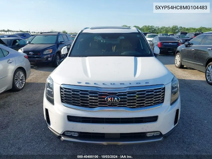 2021 Kia Telluride Sx VIN: 5XYP54HC8MG104483 Lot: 40485100