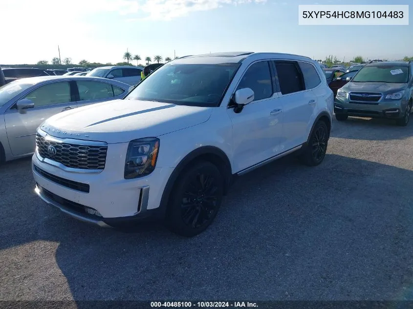 2021 Kia Telluride Sx VIN: 5XYP54HC8MG104483 Lot: 40485100