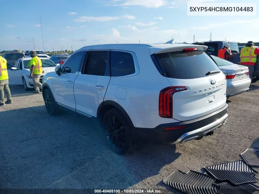 2021 Kia Telluride Sx VIN: 5XYP54HC8MG104483 Lot: 40485100