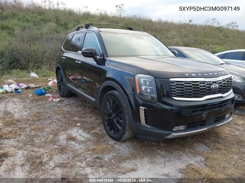 2021 Kia Telluride Sx VIN: 5XYP5DHC3MG097149 Lot: 40510365