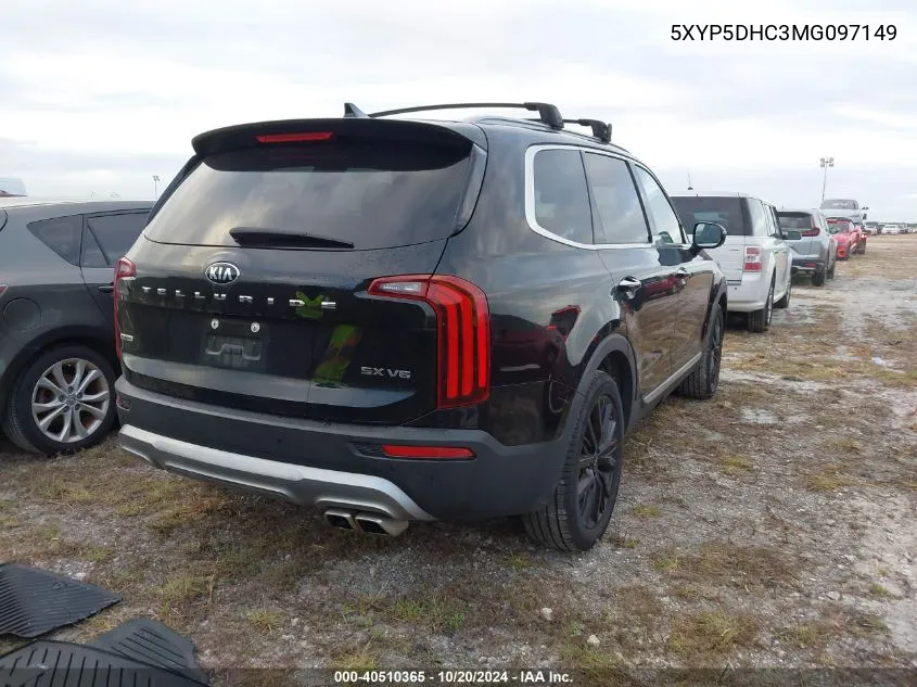 2021 Kia Telluride Sx VIN: 5XYP5DHC3MG097149 Lot: 40510365