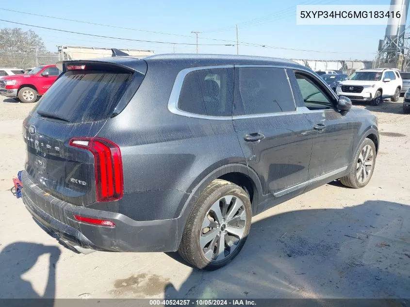 2021 Kia Telluride Ex VIN: 5XYP34HC6MG183416 Lot: 40524257