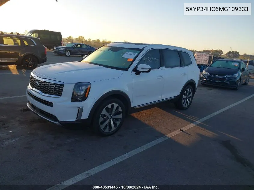 2021 Kia Telluride Ex VIN: 5XYP34HC6MG109333 Lot: 40531445