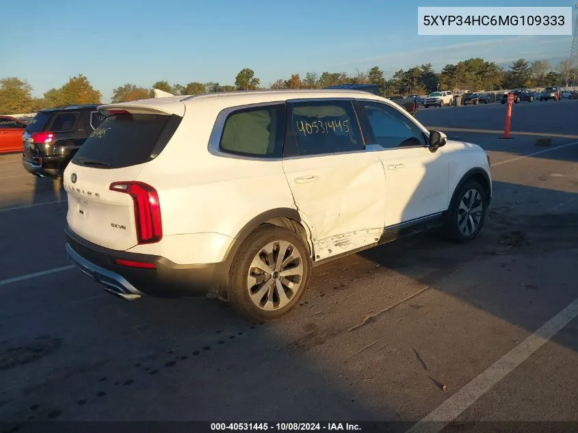 2021 Kia Telluride Ex VIN: 5XYP34HC6MG109333 Lot: 40531445