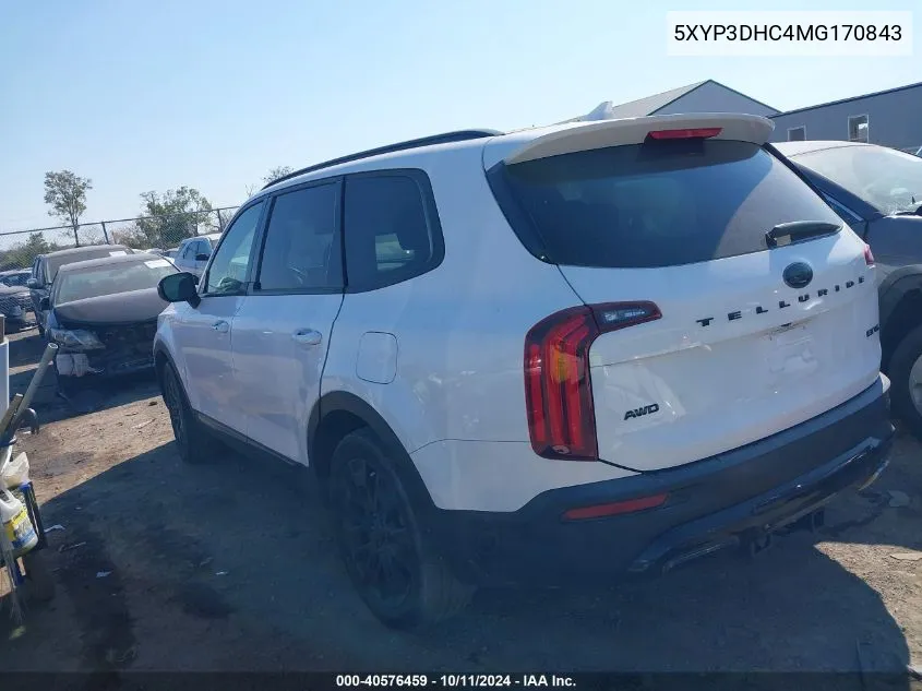 2021 Kia Telluride Ex VIN: 5XYP3DHC4MG170843 Lot: 40576459