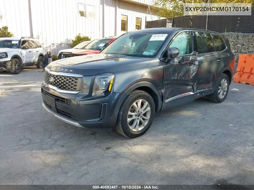 2021 Kia Telluride Lx VIN: 5XYP2DHCXMG170154 Lot: 40592487