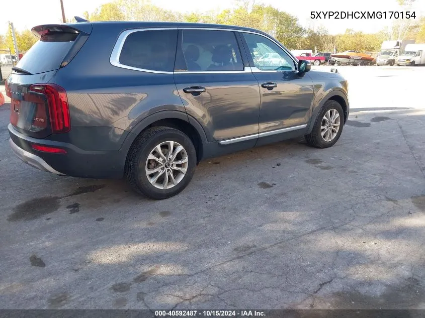 2021 Kia Telluride Lx VIN: 5XYP2DHCXMG170154 Lot: 40592487