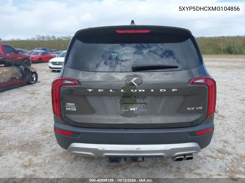 2021 Kia Telluride Sx VIN: 5XYP5DHCXMG104856 Lot: 40599189