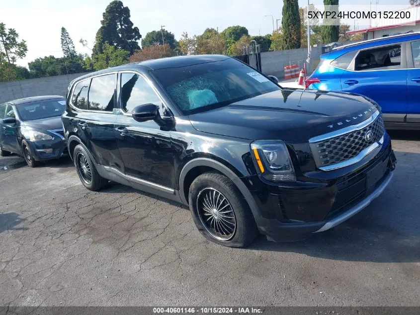 2021 Kia Telluride Lx VIN: 5XYP24HC0MG152200 Lot: 40601146