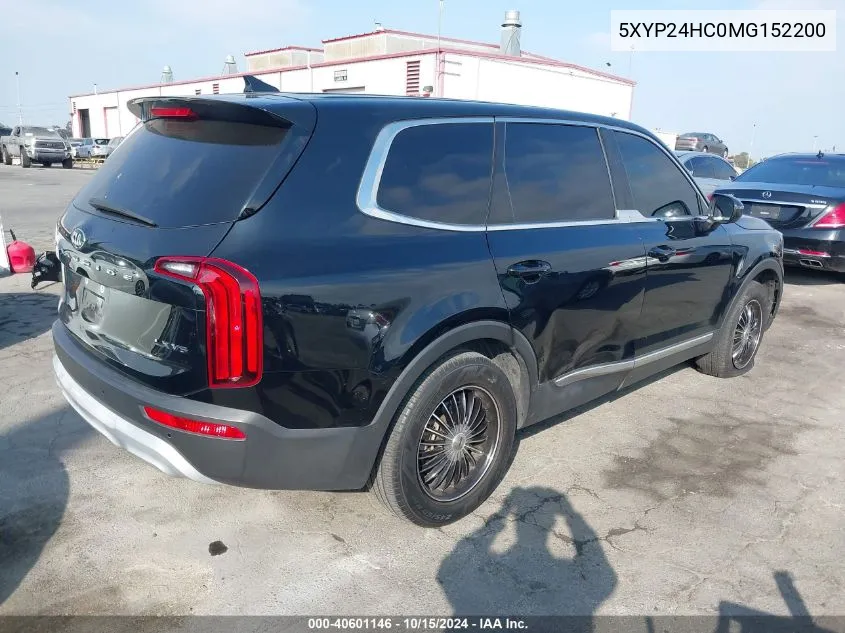 2021 Kia Telluride Lx VIN: 5XYP24HC0MG152200 Lot: 40601146