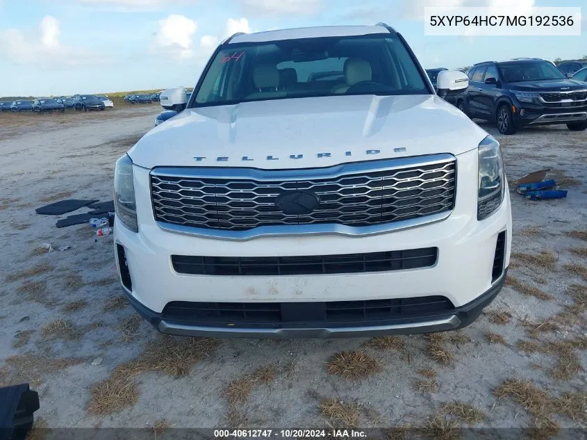 2021 Kia Telluride S VIN: 5XYP64HC7MG192536 Lot: 40612747