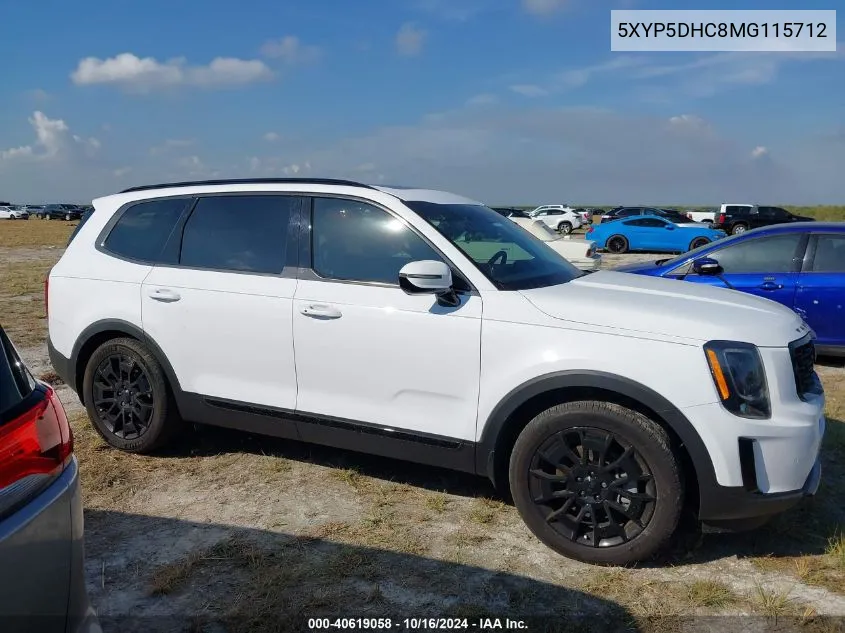 2021 Kia Telluride Sx VIN: 5XYP5DHC8MG115712 Lot: 40619058