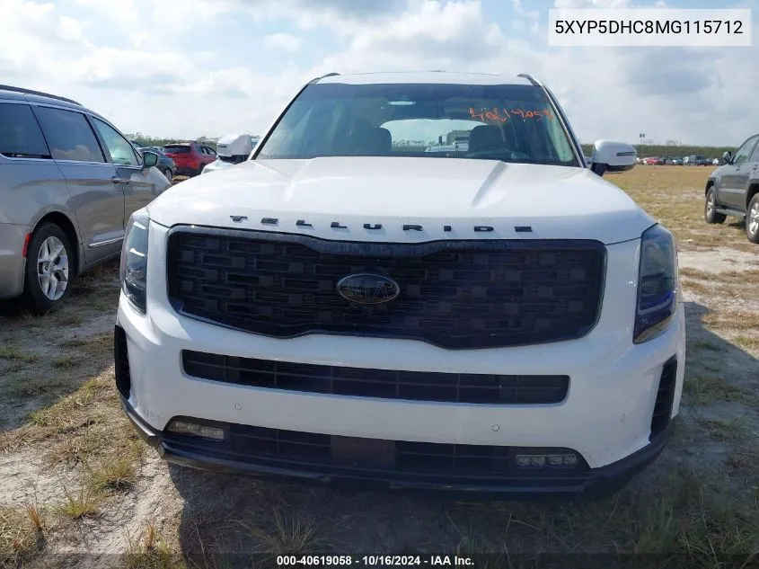 2021 Kia Telluride Sx VIN: 5XYP5DHC8MG115712 Lot: 40619058