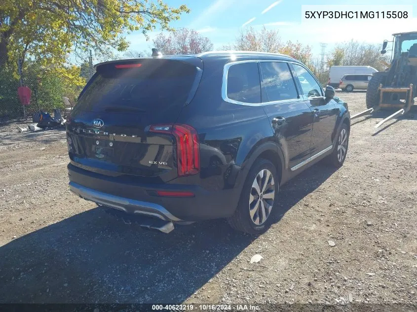 2021 Kia Telluride Ex VIN: 5XYP3DHC1MG115508 Lot: 40623219