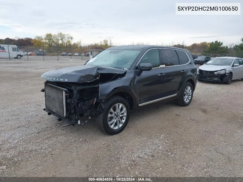 2021 Kia Telluride Lx VIN: 5XYP2DHC2MG100650 Lot: 40624538