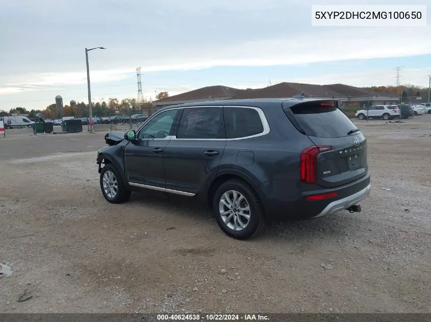 2021 Kia Telluride Lx VIN: 5XYP2DHC2MG100650 Lot: 40624538