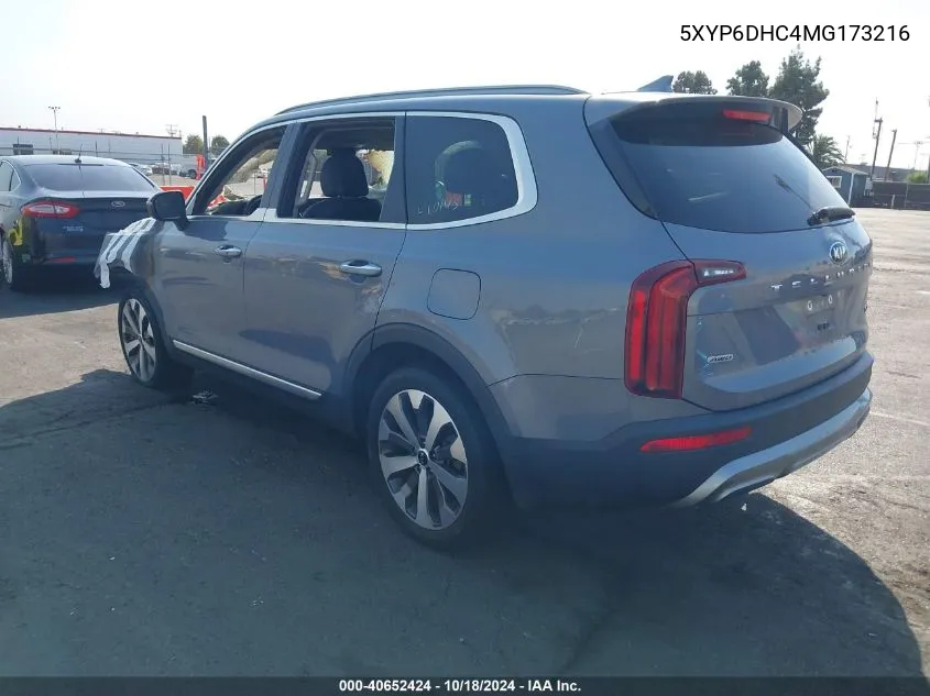 2021 Kia Telluride S VIN: 5XYP6DHC4MG173216 Lot: 40652424