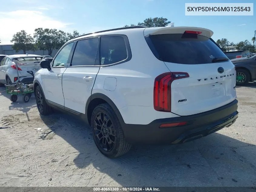 2021 Kia Telluride Sx VIN: 5XYP5DHC6MG125543 Lot: 40653369