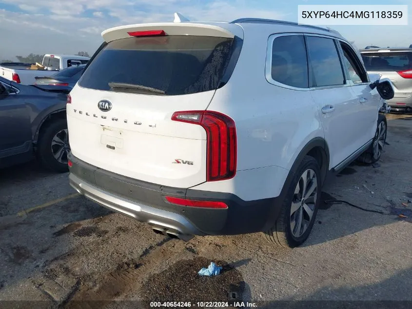 2021 Kia Telluride S VIN: 5XYP64HC4MG118359 Lot: 40654246