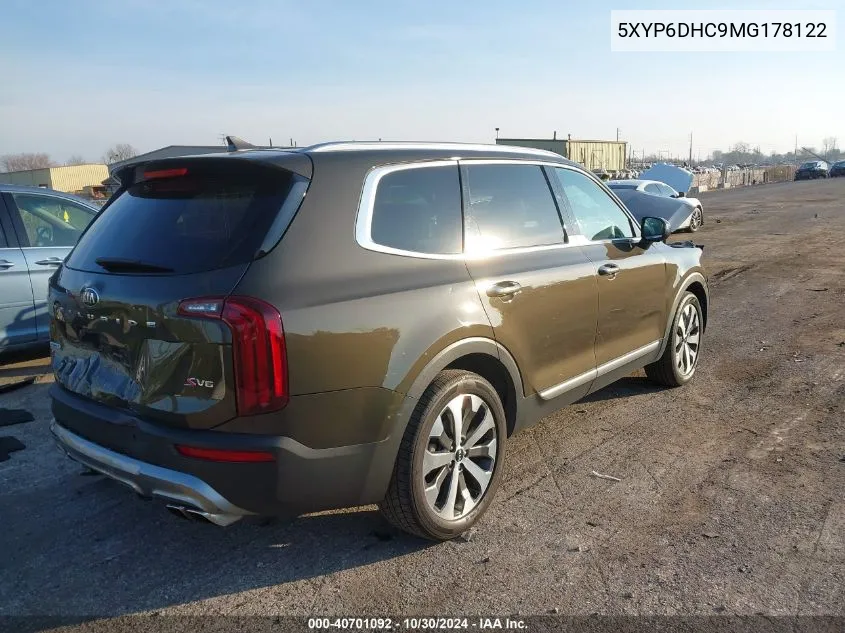 2021 Kia Telluride S VIN: 5XYP6DHC9MG178122 Lot: 40701092