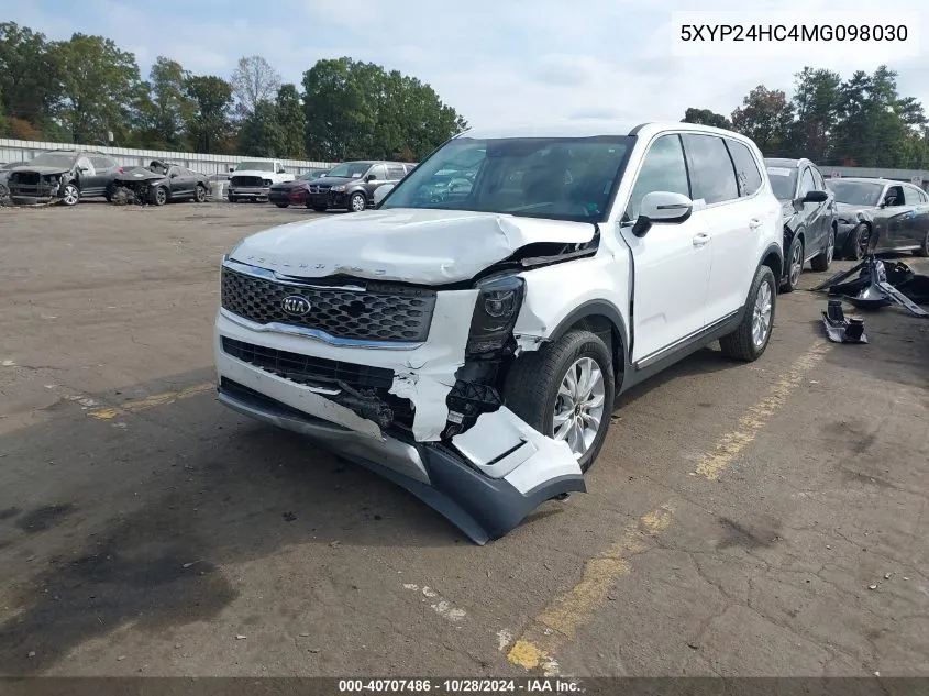 2021 Kia Telluride Lx VIN: 5XYP24HC4MG098030 Lot: 40707486