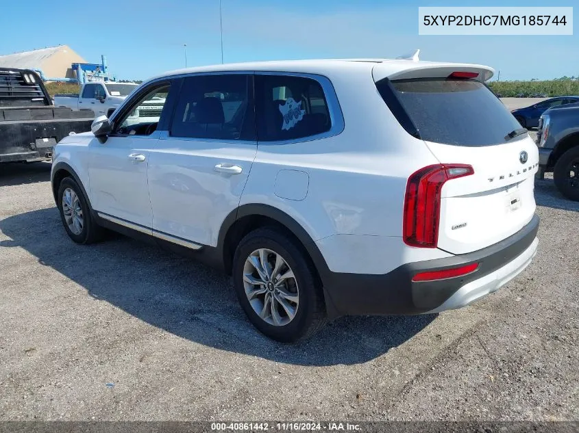 2021 Kia Telluride Lx VIN: 5XYP2DHC7MG185744 Lot: 40861442