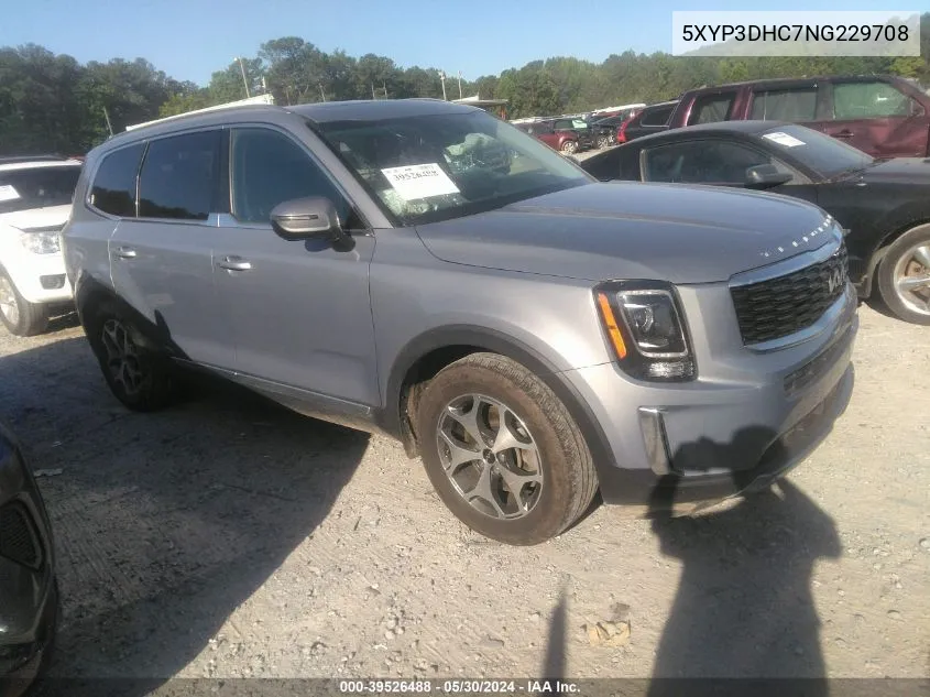 2022 Kia Telluride Ex VIN: 5XYP3DHC7NG229708 Lot: 39526488