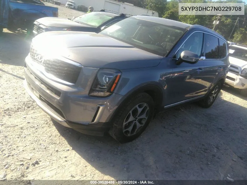 2022 Kia Telluride Ex VIN: 5XYP3DHC7NG229708 Lot: 39526488