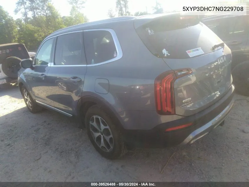 5XYP3DHC7NG229708 2022 Kia Telluride Ex